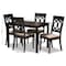 Baxton Studio Lucie Sand Upholstered Espresso Finished 5-Piece Wood Dining Set 157-9731-8026 - alternate 5